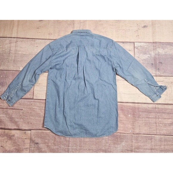 Vintage 90s Gap Denim Button Down Shirt Men's Size Small Blue - Picture 4 of 6